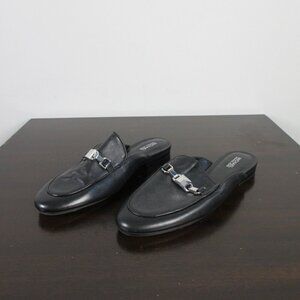 Michael Kors Charlton Leather Loafer Mules Slip On Mini Stacked Heel 7M 402